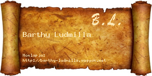 Barthy Ludmilla névjegykártya